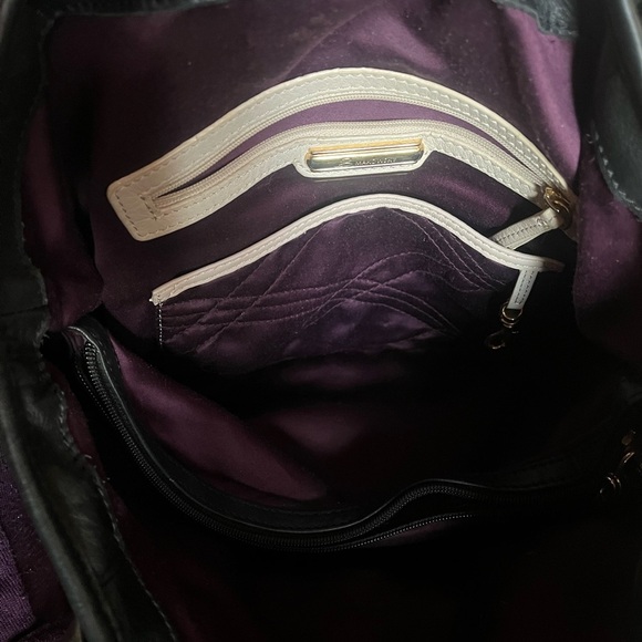 🔥SALE B. Makowsky Black leather Nolita Shopper Shoulder Bag - Picture 6 of 6